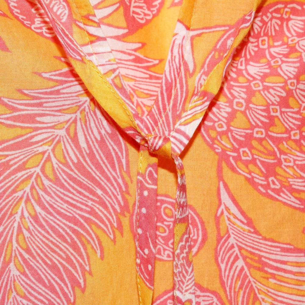 Talbots Island Pineapple Ruffle Trim Shell - Picture 11 of 16